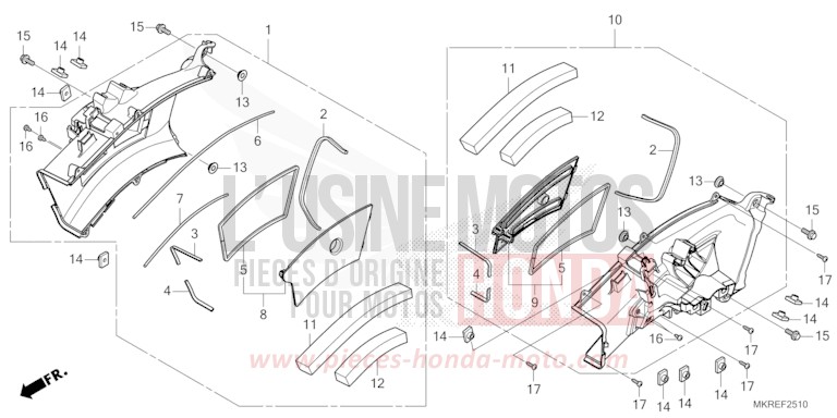 CONDUITE D'ADMISSION AIR de CBR1000RR SP SP1 SP2 MAT PEARL MORION BLACK (NHC33) 2024